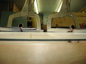 Photo above: Our clamps holding the absorber tightly to the copper. 90% wrap on the left, 70% (standard) wrap on the right